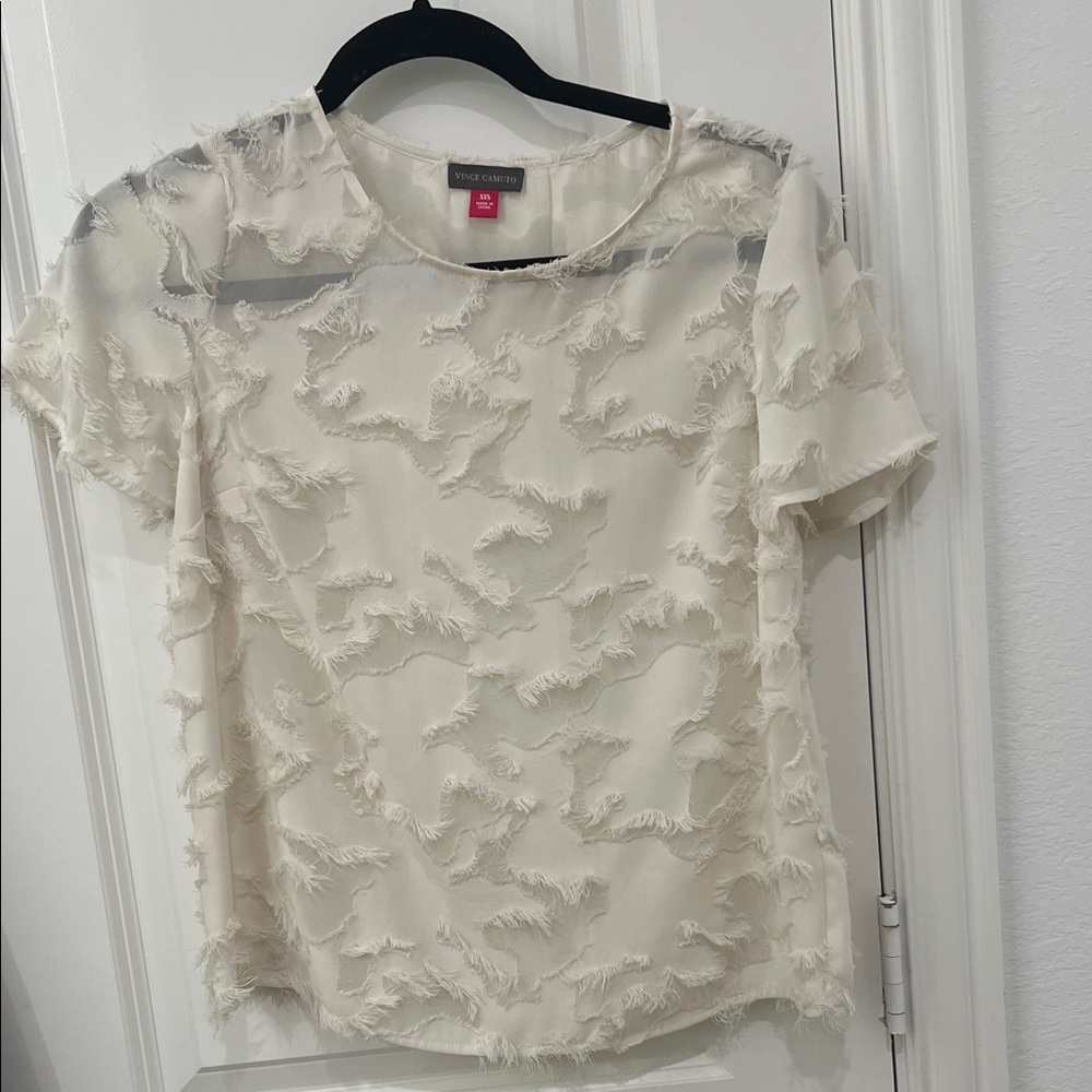 Vince Camuto Cream Textured Blouse